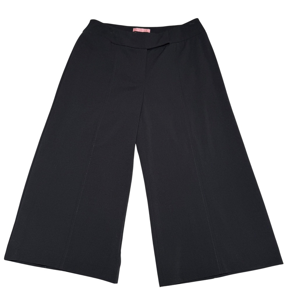 Bandolino Black Wide Leg Culottes Cropped Stretch Pants Size 4 Professional